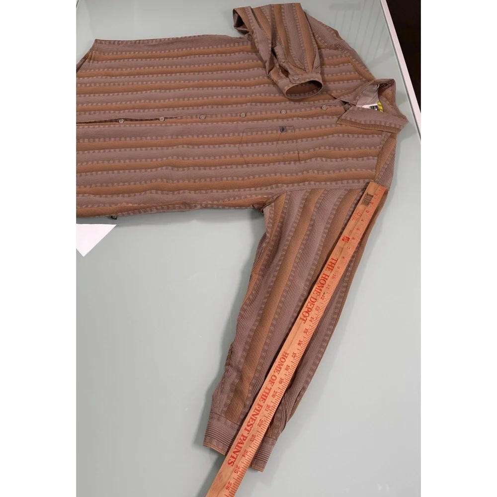 The North Face A5 Series Shirt Men's L Brown Stripe Button Casual DadCore